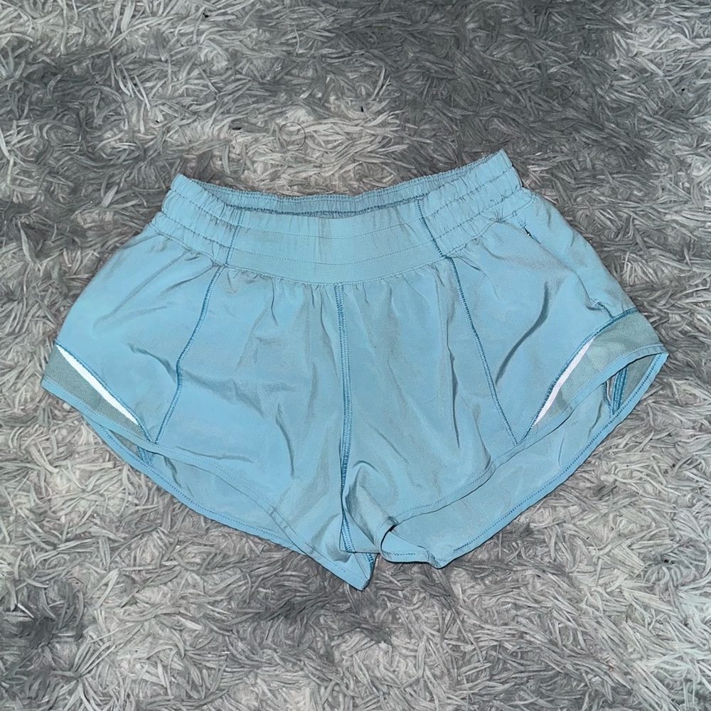 Icing Blue Lululemon Hotty-Hot Shorts